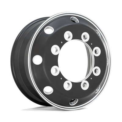 ATX AO404 Journey  Wheel, 24.5x8.25 with 10 on 11.25 Bolt Pattern - Satin Black With Polished Lip - Rear Outer - AO40424510902H